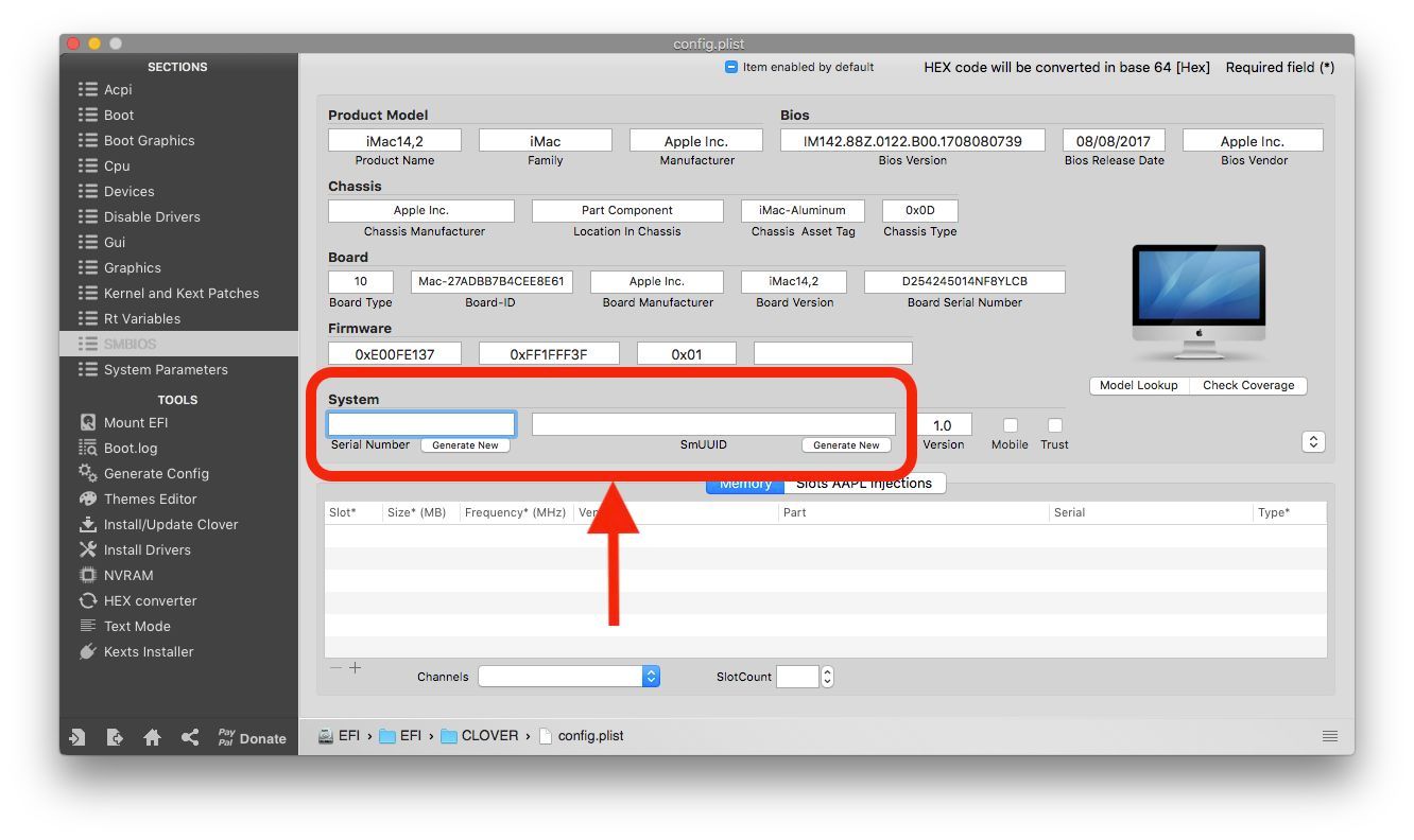 Checkcoverage apple com. SMBIOS Clover. Clover настройка SMBIOS. Как прописать SMBIOS Clover. Настройки Хакинтош fake ID.